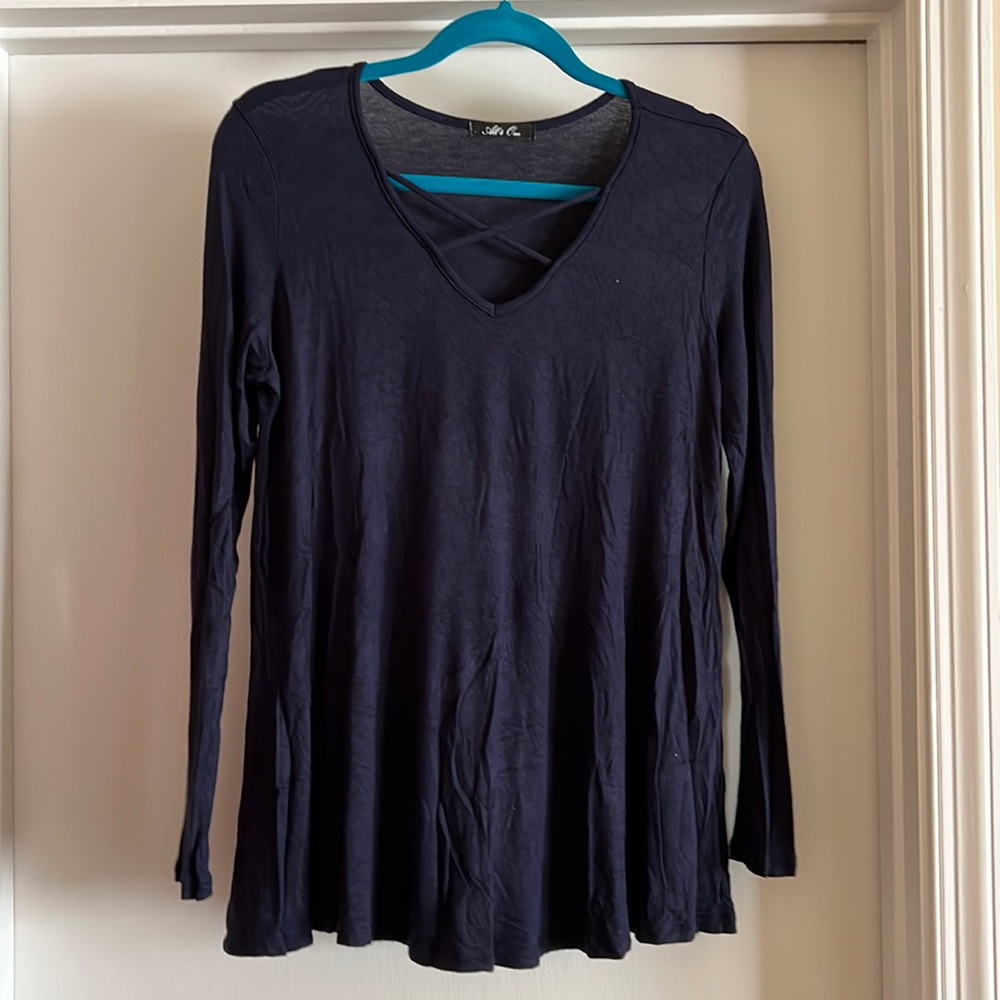 Navy Long Sleeve Top